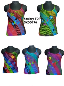 เสื้อโบฮีเมียนสไตล์ยอดนิยมของผู้หญิงริบบิ้นผ้าเรยอนถักลายดิจิทัลกันหดสั้นหนึ่งขนาด - Product Image 2