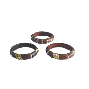 Sheesham-brazaletes de madera Natural con anillo Circular de latón para mujer, brazaletes hechos a mano - Product Image 2