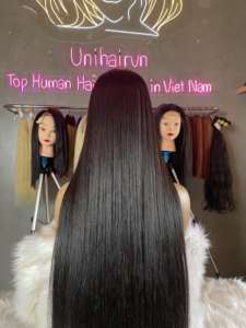 Perruque vietnamienne à double tirage super soyeux, couleur platine, cheveux humains vietnamiens lisses, vendeurs en gros - Product Image 2