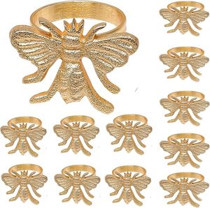 Servilletero de aluminio, servilletero de abeja, redondo servilletero dorado para fiesta, boda, agregue un toque elegante a su mesa de comedor - Product Image 5