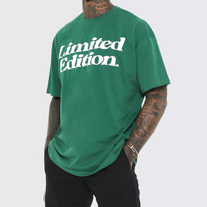 เสื้อยืดผ้าฝ้าย100% สำหรับผู้ชายเสื้อยืดยาวแขนสั้นทรงโอเวอร์ไซส์พิมพ์ลายโลโก้ตามสั่ง - Product Image 1