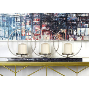 Candelabro Antiguo Innovador de Oro con Copa de Vidrio/Candelabro de Aluminio para Decoración del Hogar y Bodas - Product Image 6