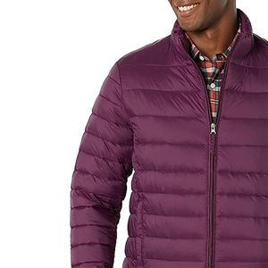 OEM ODM Plus Size <b>Cropped</b> Zip-up <b>Puffer</b> Streetwear <b>Jacket</b> for Men Customizable Polyester Varsity Design Canvas Fabric for Winter - Product Image 2