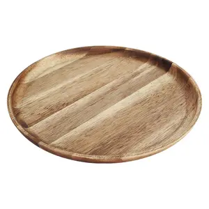 高品质相思木圆形木盘上菜托盘蛋糕盘厨房餐具盘