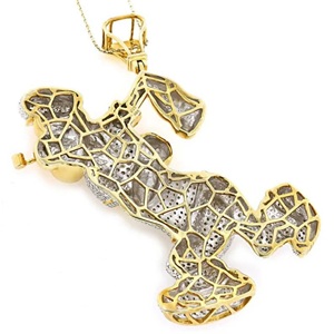 Design personnalisé 4ct Round Cut Lab Grown Pave Setting Popeye Diamond Pendant en or massif 14K Hip Hop Pendant du fabricant - Product Image 3