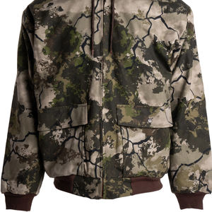 Chaqueta de Camuflaje Bosque Oscuro de Alto Contraste para Hombre con Capucha Protectora, Cierre Completo y Bolsillos Grandes con Solapa Utilitaria, Ropa para Exteriores - Product Image 5