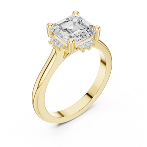 Bague de fiançailles en argent sterling 14K avec motif de halo - Product Image 6