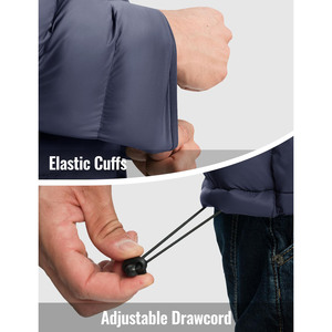 Vestes matelassées pour hommes personnalisables avec capuche Doublure chaude Conception coupe-vent et imperméable Fermeture éclair durable Veste pour hommes - Product Image 2