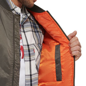 Blouson d'aviateur en satin et tissu de laine de couleur unie pour hommes style urbain coupe-vent d'hiver décontracté à col montant personnalisé vente en gros - Product Image 3