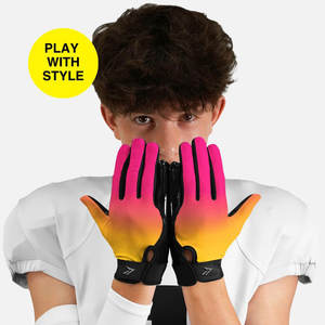 Gants de receveur de football américain de qualité supérieure, paume collante, impression en silicone haut de gamme, gants de football durables pour joueurs de ligne - Product Image 5