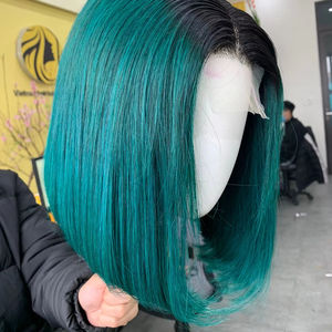 Peluca de cabello humano Remy vietnamita 100%, sedoso, brillante, corte Bob, hueso recto con Color personalizable, peluca de corte Romo diseñada para mujeres - Product Image 1