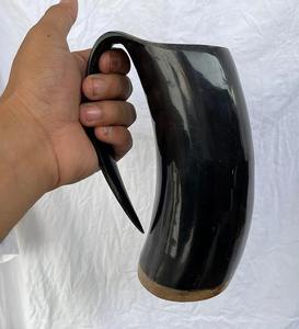 Handmade Real Horn Polished Waterproof Drinking Horn <b>Mug</b>/Tankard Custom Logo Business Gift Latest India Royal Design Bulk - Product Image 1