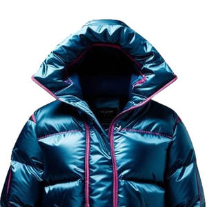 Vente en gros de blouson à bulles d'hiver personnalisable de haute qualité, blouson bouffant brillant avec rembourrage chaud, col à capuche, toile avec logo sur le devant - Product Image 3