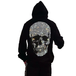 Sudadera con capucha de diamantes de imitación para hombre, Sudadera con capucha de peso pesado personalizada para hombre con tela de alta calidad, venta al por mayor hecha en Pakistán - Product Image 5