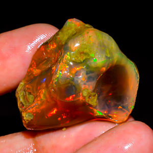 Pierre précieuse d'opale naturelle, pierre précieuse brute d'opale éthiopienne, pierre précieuse en vrac, opale de feu multiple, opale éthiopienne brute, 61.5 ct. R-137 - Product Image 4