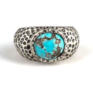 925 Ayar Gm Handmade Statement <b>Ring</b> for Men Oval <b>Turquoise</b> Stone Dvmeli Everyday Wear Men's Certified GRS Certified Turkey - Product Image 5