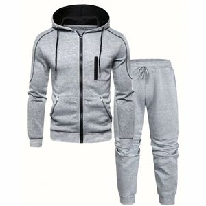 ชุดวอร์มสำหรับผู้ชายชุดวอร์มแบบมีซิปมีฮู้ดสำหรับวิ่งจ๊อกกิ้งผ้าฟลีซเทคโนโลยีโพลีเอสเตอร์ออกแบบได้ตามต้องการ - Product Image 2