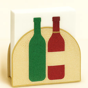 Servilletero de lujo con bordado de botella de vino artesanal para Bar, Hotel y restaurante, decoración, bares, hoteles - Product Image 1