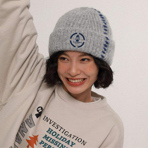 Automne hiver Style coréen femme jeunesse bonnets broderie 3D avec impression numérique hommes bonnets pour scène de plage - Product Image 6