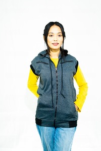 Chaqueta gris oscuro de alta calidad, chaqueta transpirable para mujer, chaqueta con cremallera, chaquetas para mujer - Product Image 4