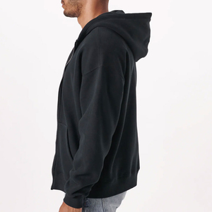 Nueva Llegada, Sudaderas con Capucha Casuales para Hombre, con Cierre, Color Negro y Verde Sólido, 100% Algodón, Impermeables - Product Image 6