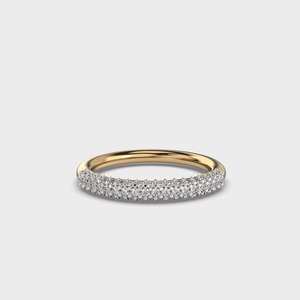 1.50 Carat Lab Grown <b>Diamond</b> 14K Solid Gold Wedding Band Pave Setting Half Eternity Ring Romantic Style <b>Jewelry</b> for Women Party - Product Image 1