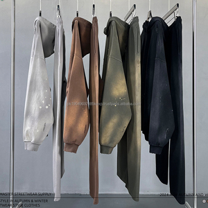 Sweat-shirt personnalisé de haute qualité, délavé à l'acide, série High Street, lavage à l'ancienne, sweat-shirt vintage délavé à la pierre - Product Image 1