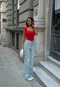 Pantalones vaqueros de moda para mujer, tela vaquera de alta calidad, ajuste cómodo, estilos versátiles, venta al por mayor, tela elástica cómoda, informal - Product Image 3