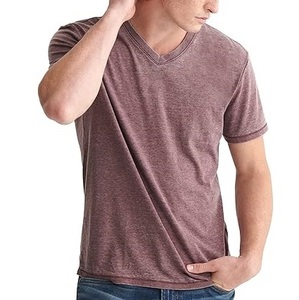 Camisetas de Manga Corta con Cuello en V para Hombre, 100% Algodón de Alta Calidad, Ecológicas, de Secado Rápido, con Diseño de Logotipo Personalizado - Product Image 1