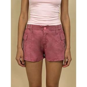 Pantaloncini da donna a vita alta con tasche utility in spandex, logo personalizzato, fantasia trendy, stile gonna-pantalone - Product Image 5