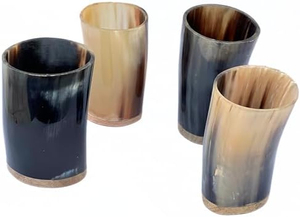 6" Viking Drinking Horn <b>Glass</b> - Authentic Medieval Inspired Beer Wine Gift Cup with Food Safe Coating - <b>Coffee</b> <b>Mug</b> Alternative - Product Image 2