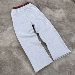 Premium Tech Fleece Wide Leg Sweatpants Oversized Jogger <b>Pants</b> Custom Embroidered Men - Product Image 2