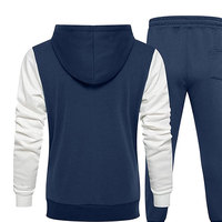Ensemble de survêtement à capuche pour homme, rouge et blanc, avec sweat-shirt zippé et pantalon de jogging, tenue de sport décontractée pour l'automne