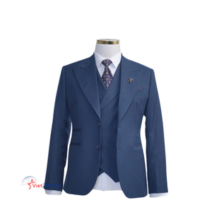 ชุดแต่งงานแบบกระดุมแถวเดียวสไตล์ธุรกิจเวียดนามมีซิปด้านหน้าระบายอากาศได้ - Product Image 1