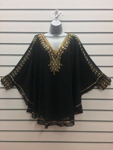 Vestido de mujer Kaftan hecho a mano Kaftan corto Super tela de calidad bordado hecho a mano trabajo caftán tamaño libre ropa de fiesta - Product Image 4