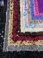 Tissu de velours brodé avec des paillettes colorées en forme de graines de 5 mm, nouveau design, YX1248 2026, pour robe élégante