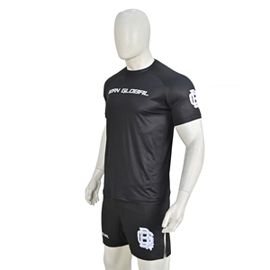 Camisa de compresión para gimnasio para hombre, mezcla de LICRA de manga corta ajustada con costuras planas para soporte durante el entrenamiento - Product Image 4