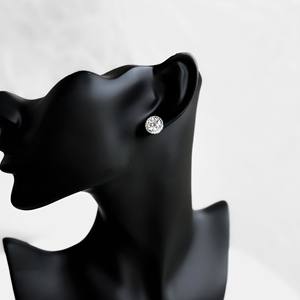 Boucles d'oreilles clous en diamant VVS or blanc 14 carats S925 argent Sterling mignon Style Hiphop IGI certifié bijoux fins cadeau de fiançailles - Product Image 6