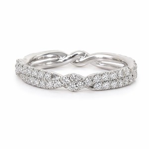 Anello Intrecciato a Croce per Donne, Minimalista con Dettagli Pavé, Accessorio Moda Quotidiano - Product Image 1