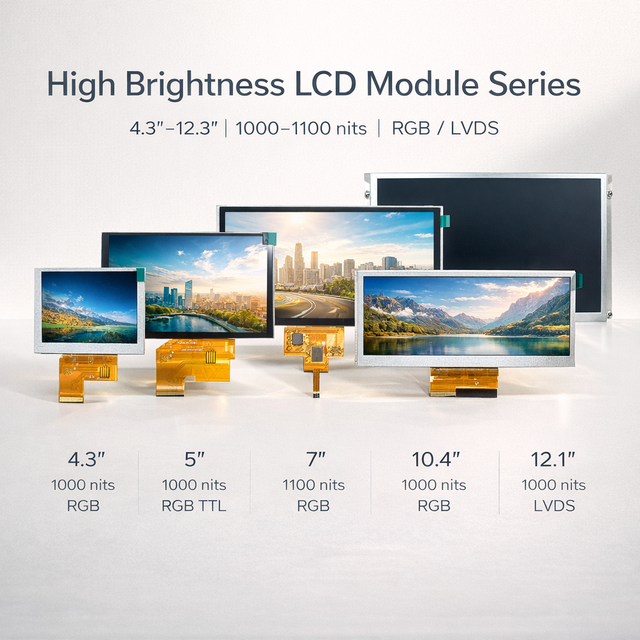 TDO 4.3 5 7 10.4 12.1 12.3 Inch 1000 Nits1000 Brightness TFT LCD Display RGB LVDS Industrial HMI Outdoor Screen Module
