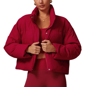 Dikson Deportes Venta al por mayor Chaquetas de invierno de las mujeres Recortada Zip Bomber Puffer Abrigos con cuello con capucha Ropa de mujer corta - Product Image 2
