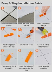 Sistema de Nivelación de Azulejos con Cuñas de Plástico <span class=keywords><strong>Reutilizables</strong></span>, Accesorios <span class=keywords><strong>para</strong></span> Pisos, Separadores de Azulejos de Porcelana <span class=keywords><strong>para</strong></span> Nivelación de Azulejos - Product Image 2
