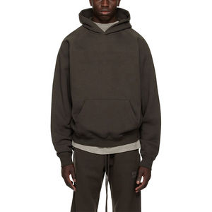 Sweats à capuche pour hommes en coton unisexe avec logo personnalisé imprimé broderie épaisse de luxe hiver survêtement lourd en vrac teint en plaine - Product Image 2
