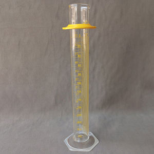 MAE Made in India Precision Single Scale 250ml Clear <b>Glass</b> Graduated Measuring <b>Cylinder</b> Hex Base Laboratory & Home Use - Product Image 1