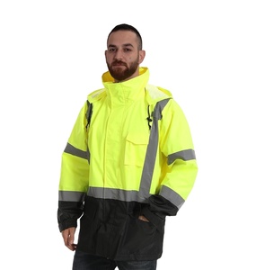 Chubasquero reflectante de alta visibilidad impermeable, ropa de trabajo de seguridad transpirable para uso en exteriores - Product Image 1