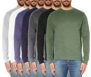 Sweat-shirt en coton doux classique pour hommes pull à col rond facile d'entretien pour vêtements de sport d'hiver et Styles décontractés teints en plaine - Product Image 4