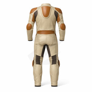 Traje de Cuero para Motociclismo, Mono de Protección para Motocicleta en Color Bronceado, Logotipo Personalizado, Ropa de Motociclista al por Mayor - Product Image 3