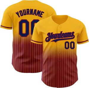 Maillot de baseball rayé entièrement numérique, mode sportive décontractée, personnalisation par sublimation, uniforme d'équipe, tenue de baseball - Product Image 1