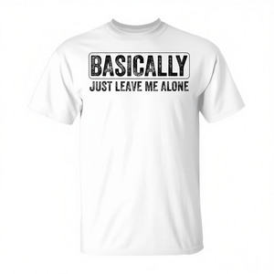Camiseta con estampado gráfico de cuello redondo y manga corta de algodón unisex de la marca Basically Just Leave Me Alone - Product Image 3