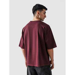 Tissu jersey 100% coton lavé rouge cramoisi pour la création de vêtements personnalisés - Product Image 3